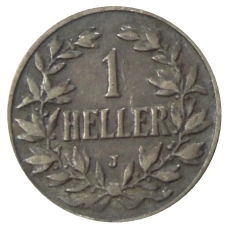 Монета 1 геллер 1905 года J Германская Восточная Африка (реверс)