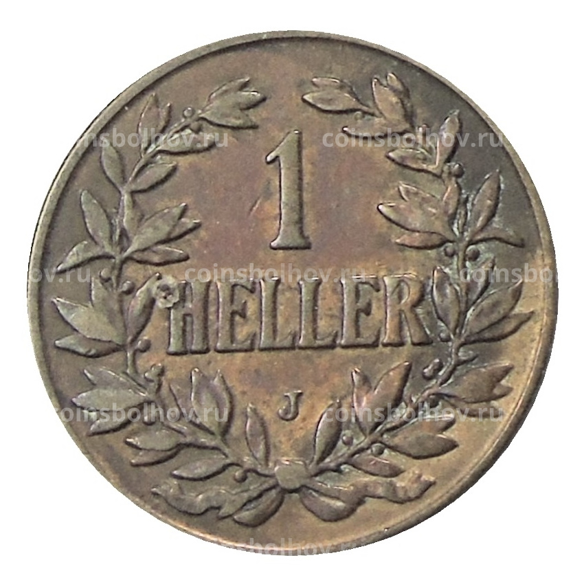Монета 1 геллер 1907 года J Германская Восточная Африка (вид 2)