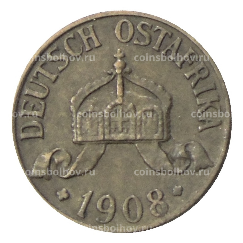 Монета 1 геллер 1908 года J Германская Восточная Африка