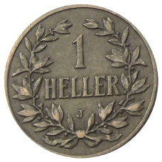 Монета 1 геллер 1908 года J Германская Восточная Африка (реверс)