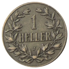 Монета 1 геллер 1908 года J Германская Восточная Африка (реверс)