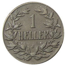 Монета 1 геллер 1908 года J Германская Восточная Африка (реверс)