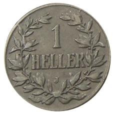 Монета 1 геллер 1908 года J Германская Восточная Африка (реверс)