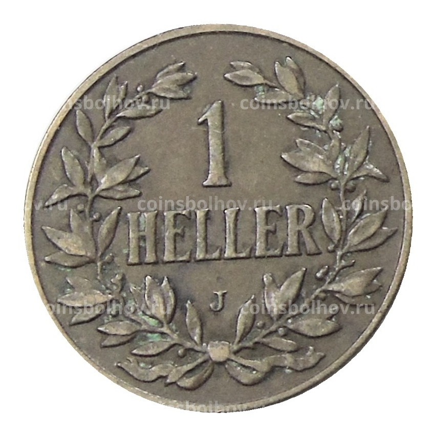 Монета 1 геллер 1910 года J Германская Восточная Африка (вид 2)