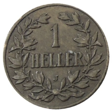 Монета 1 геллер 1911 года J Германская Восточная Африка (реверс)