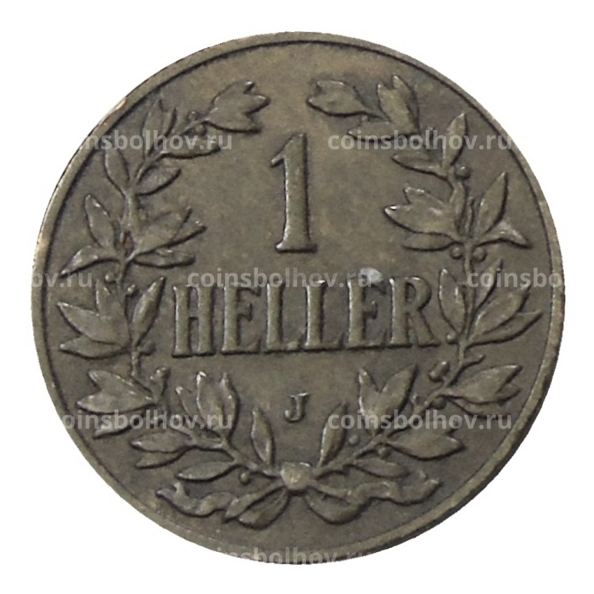 Монета 1 геллер 1911 года J Германская Восточная Африка (вид 2)