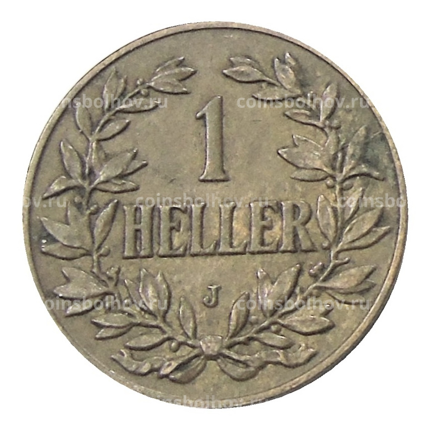 Монета 1 геллер 1911 года J Германская Восточная Африка (вид 2)