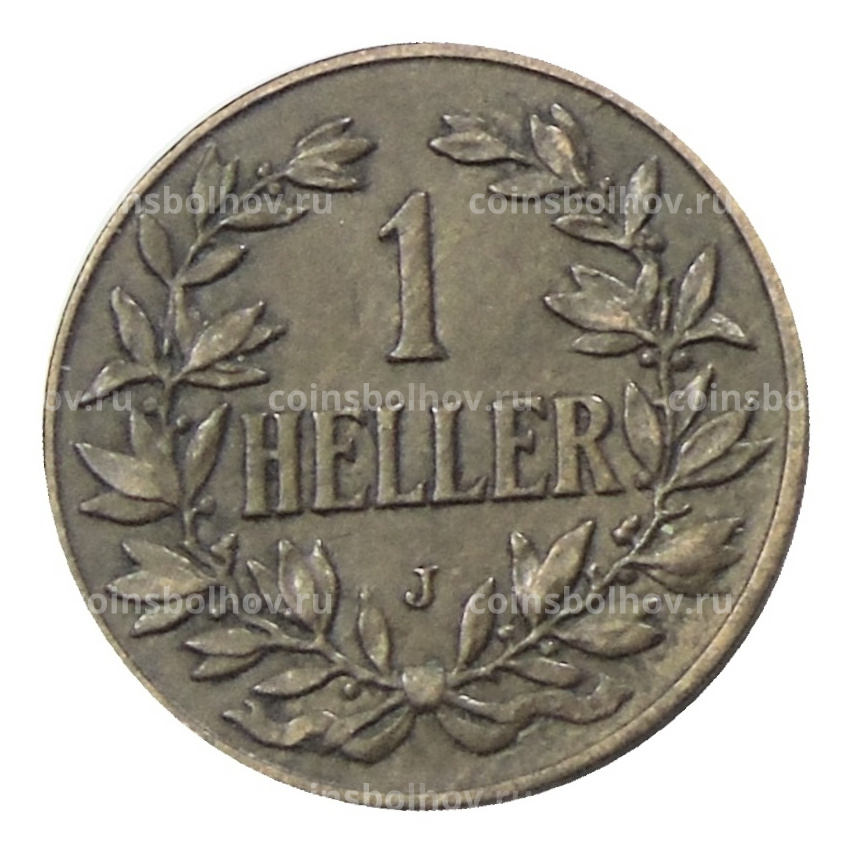 Монета 1 геллер 1911 года J Германская Восточная Африка (вид 2)
