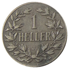 Монета 1 геллер 1912 года J Германская Восточная Африка (реверс)