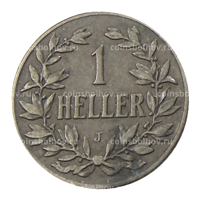 Монета 1 геллер 1912 года J Германская Восточная Африка (вид 2)