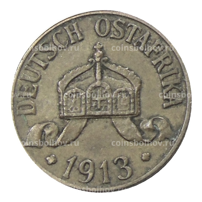 Монета 1 геллер 1913 года J Германская Восточная Африка