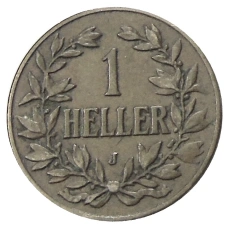 Монета 1 геллер 1913 года J Германская Восточная Африка (реверс)