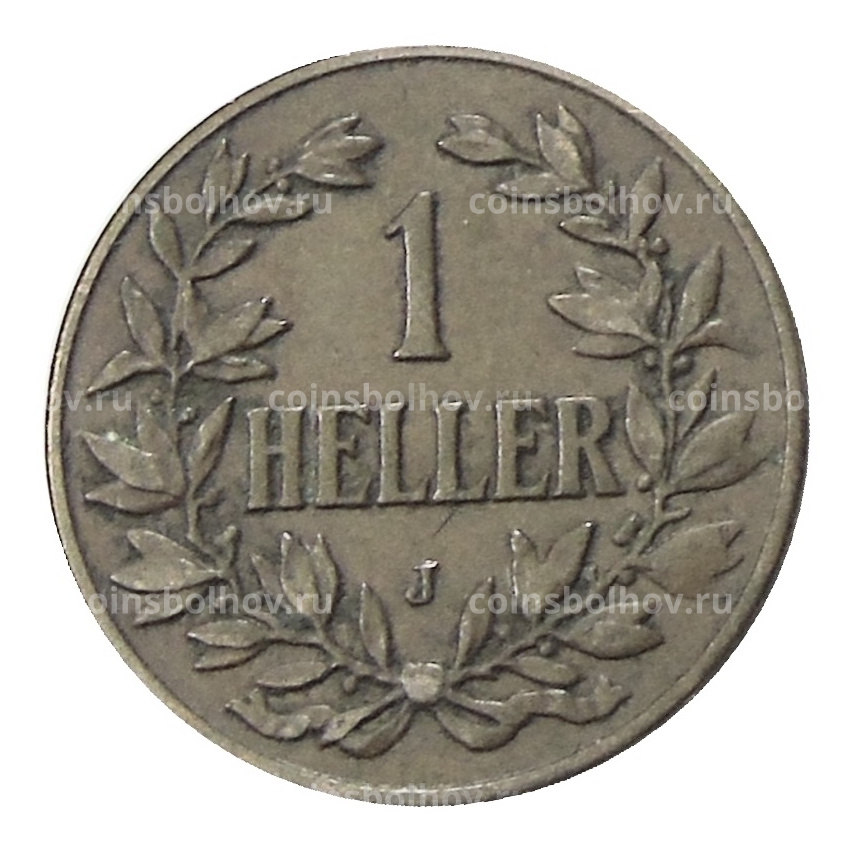 Монета 1 геллер 1913 года J Германская Восточная Африка (вид 2)