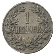Монета 1 геллер 1913 года J Германская Восточная Африка (реверс)