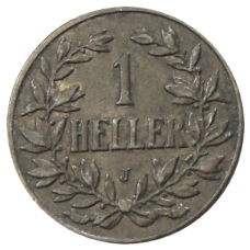 Монета 1 геллер 1913 года J Германская Восточная Африка (реверс)