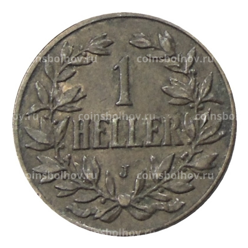 Монета 1 геллер 1913 года J Германская Восточная Африка (вид 2)