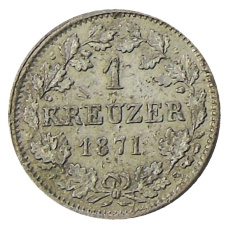 Монета 1 крейцер 1871 года Германские государства — Гессен-Дармштадт (аверс)