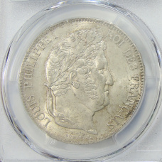 Монета 5 франков 1834 года W Франция (в слабе PCGS MS62) (реверс)