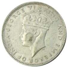 Монета 20 центов 1943 года Малайя (реверс)