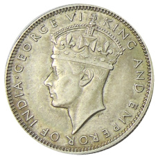 Монета 20 центов 1943 года Малайя (реверс)