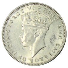 Монета 20 центов 1943 года Малайя (реверс)