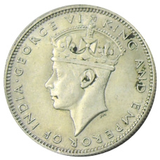 Монета 20 центов 1943 года Малайя (реверс)