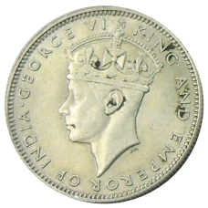 Монета 20 центов 1943 года Малайя (реверс)