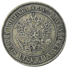 Монета 1 марка 1892 года Русская Финляндия (реверс)