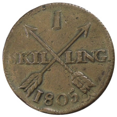 Монета 1 скиллинг 1805 года Швеция (аверс)