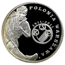 Монета 5 злотых 2011 года Польша «Польские футбольные клубы — Полония Варшава» (аверс)