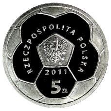 Монета 5 злотых 2011 года Польша «Польские футбольные клубы — Полония Варшава» (реверс)