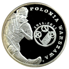 Монета 5 злотых 2011 года Польша «Польские футбольные клубы — Полония Варшава» (аверс)