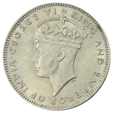 Монета 20 центов 1943 года Малайя (реверс)