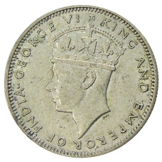 Монета 20 центов 1943 года Малайя (реверс)