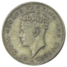 Монета 20 центов 1943 года Малайя (реверс)