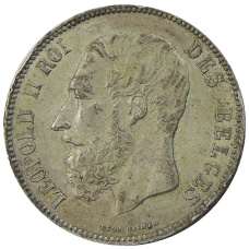 Монета 5 франков 1873 года Бельгия (реверс)