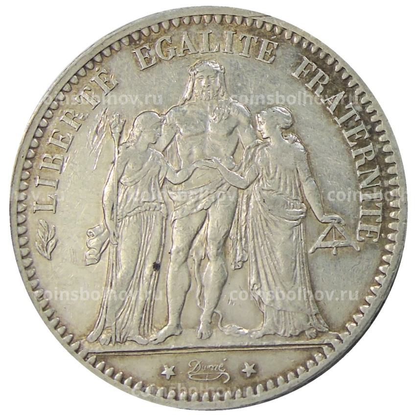Монета 5 франков 1876 года Франция «Геркулес»