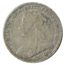 Монета 3 пенса 1901 года Великобритания (реверс)