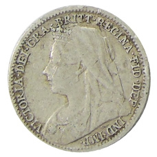 Монета 3 пенса 1901 года Великобритания (реверс)