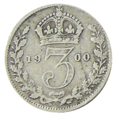 Монета 3 пенса 1900 года Великобритания (аверс)