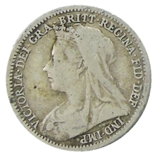 Монета 3 пенса 1900 года Великобритания (реверс)