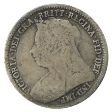 Монета 3 пенса 1897 года Великобритания (реверс)