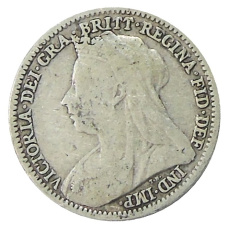 Монета 3 пенса 1897 года Великобритания (реверс)