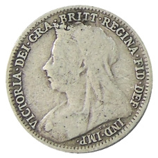 Монета 3 пенса 1895 года Великобритания (реверс)