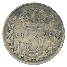Монета 3 пенса 1895 года Великобритания (аверс)