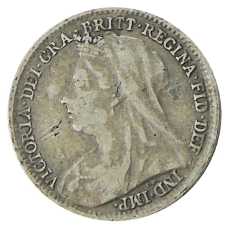 Монета 3 пенса 1895 года Великобритания (реверс)