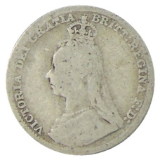 Монета 3 пенса 1892 года Великобритания (реверс)