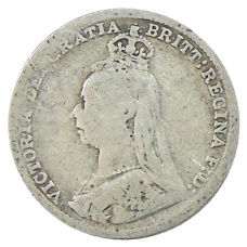 Монета 3 пенса 1891 года Великобритания (реверс)