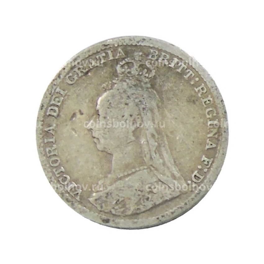Монета 3 пенса 1891 года Великобритания (вид 2)