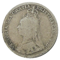 Монета 3 пенса 1890 года Великобритания (реверс)